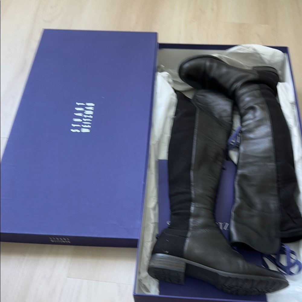 Stuart Weitzman Black Over-the-Knee 50/50 Boot 6.5